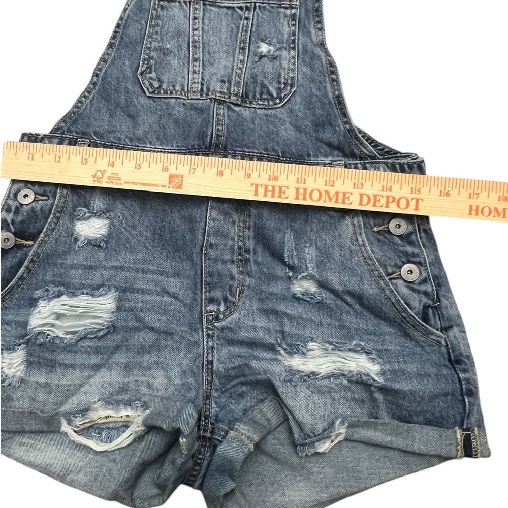 Vanilla Star Premium Blue Denim Overall Shorts - Picture 6 of 11